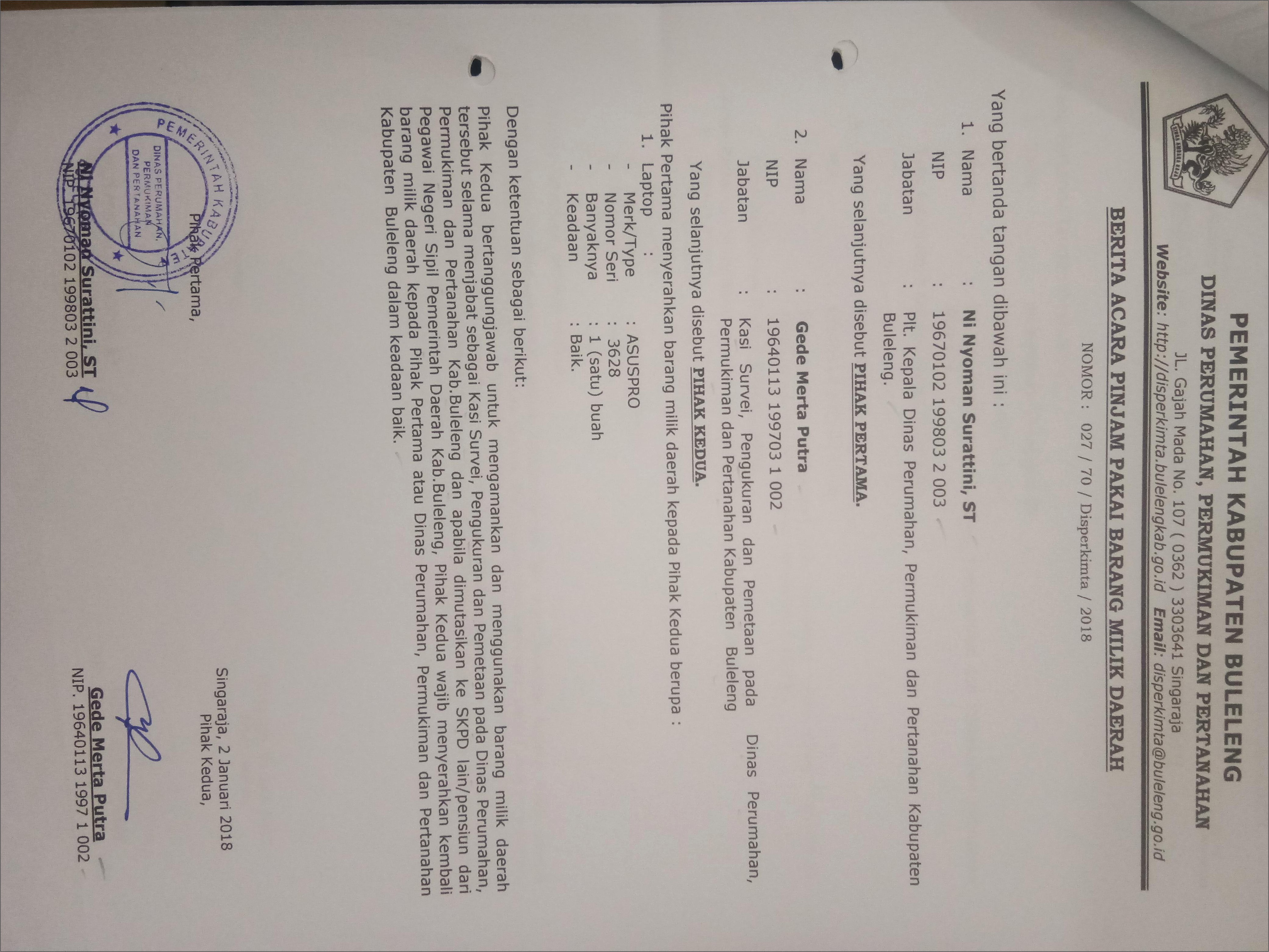 Contoh Surat Peminjaman Rumah Dinas Pemda