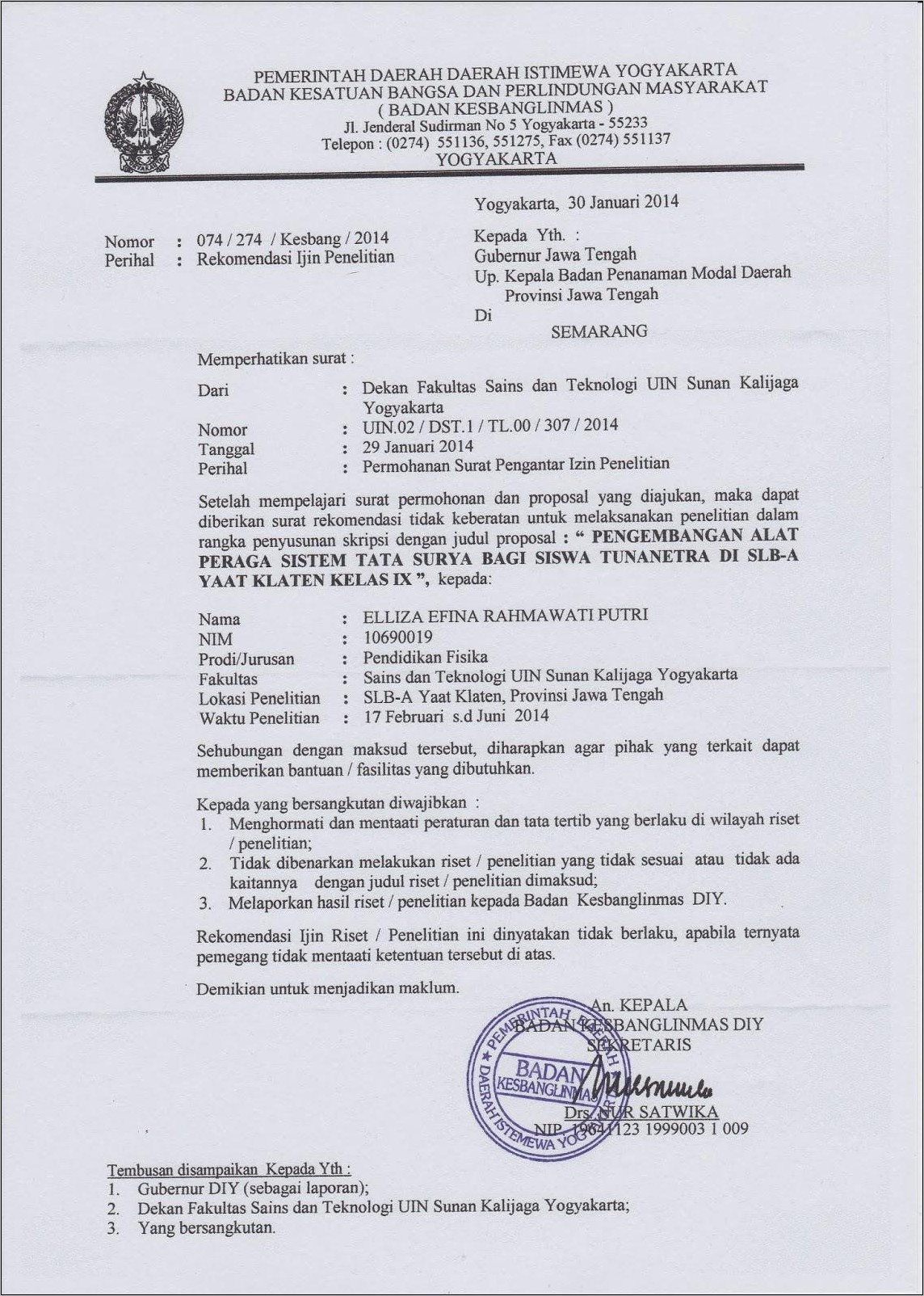 Contoh Surat Penelitian Rekomendasi Dari Dinas Ke Kecamatan