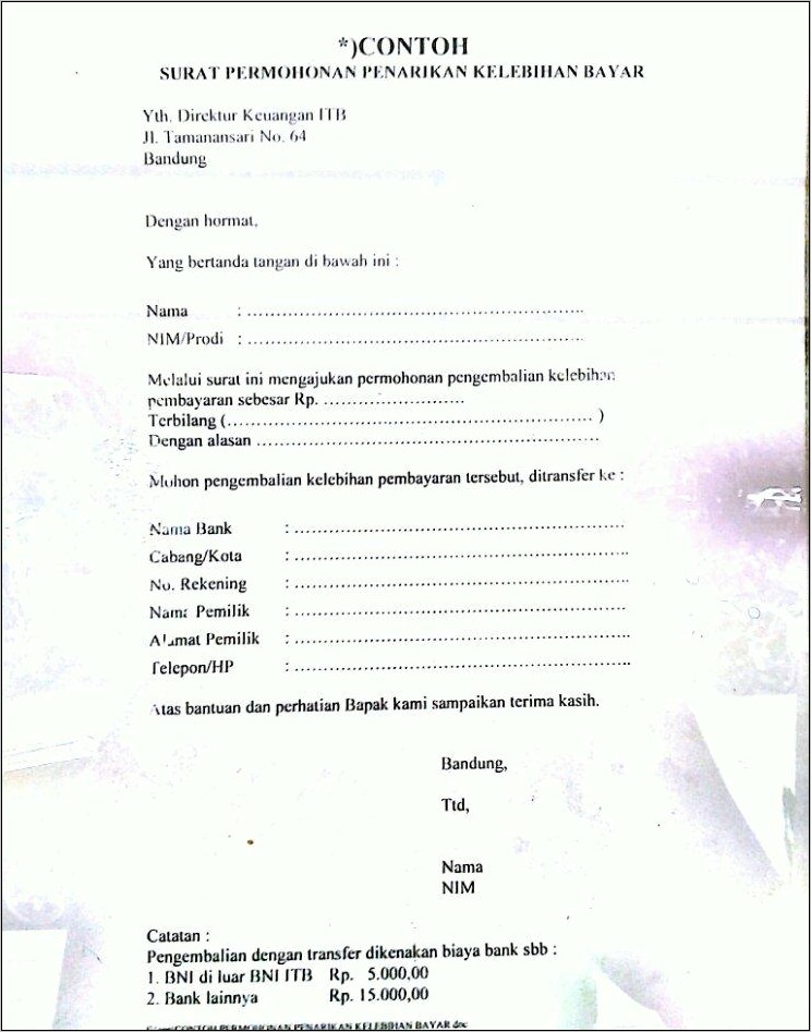 Contoh Surat Pengajuan Kasbon Ke Perusahaan