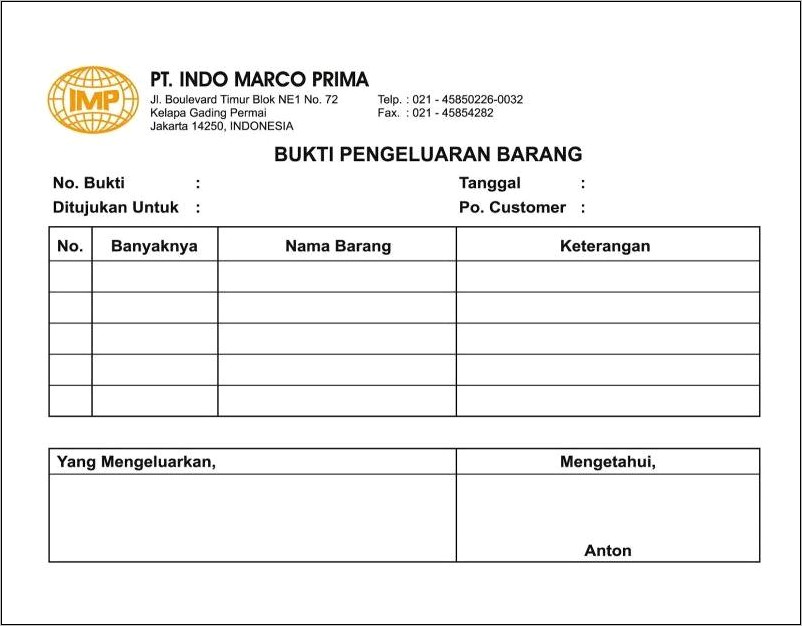 Contoh Surat Pengajuan Kendaraan Dinas Untuk Di Proyek