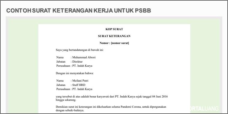 Contoh Surat Pengantar Dari Dinas Pinjaman Ke Bank