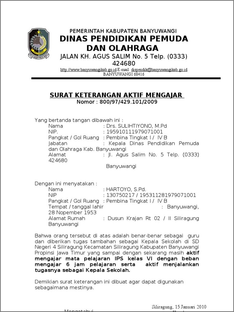 Contoh Surat Pengantar Dari Dinas Untuk Inpassing