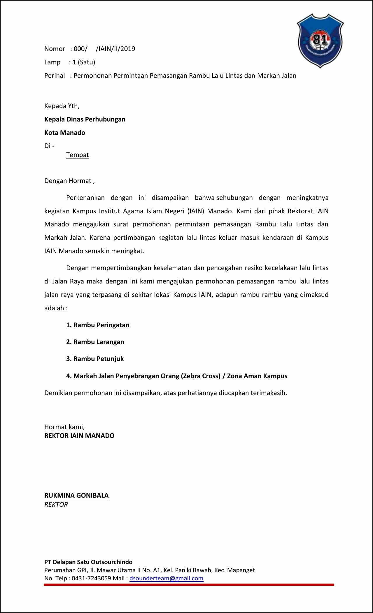 Contoh Surat Pengantar Surat Dinas