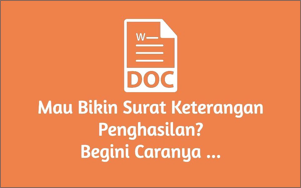 Contoh Surat Penghasilan Hasil Usaha