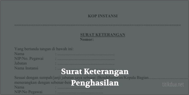 Contoh Surat Penghasilan Usaha Sendiri