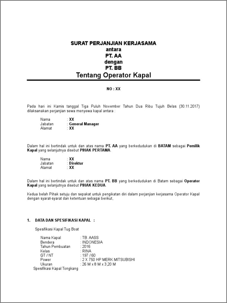 Contoh Surat Pengunduran Diri Di Perusahaan Tambang Batubara