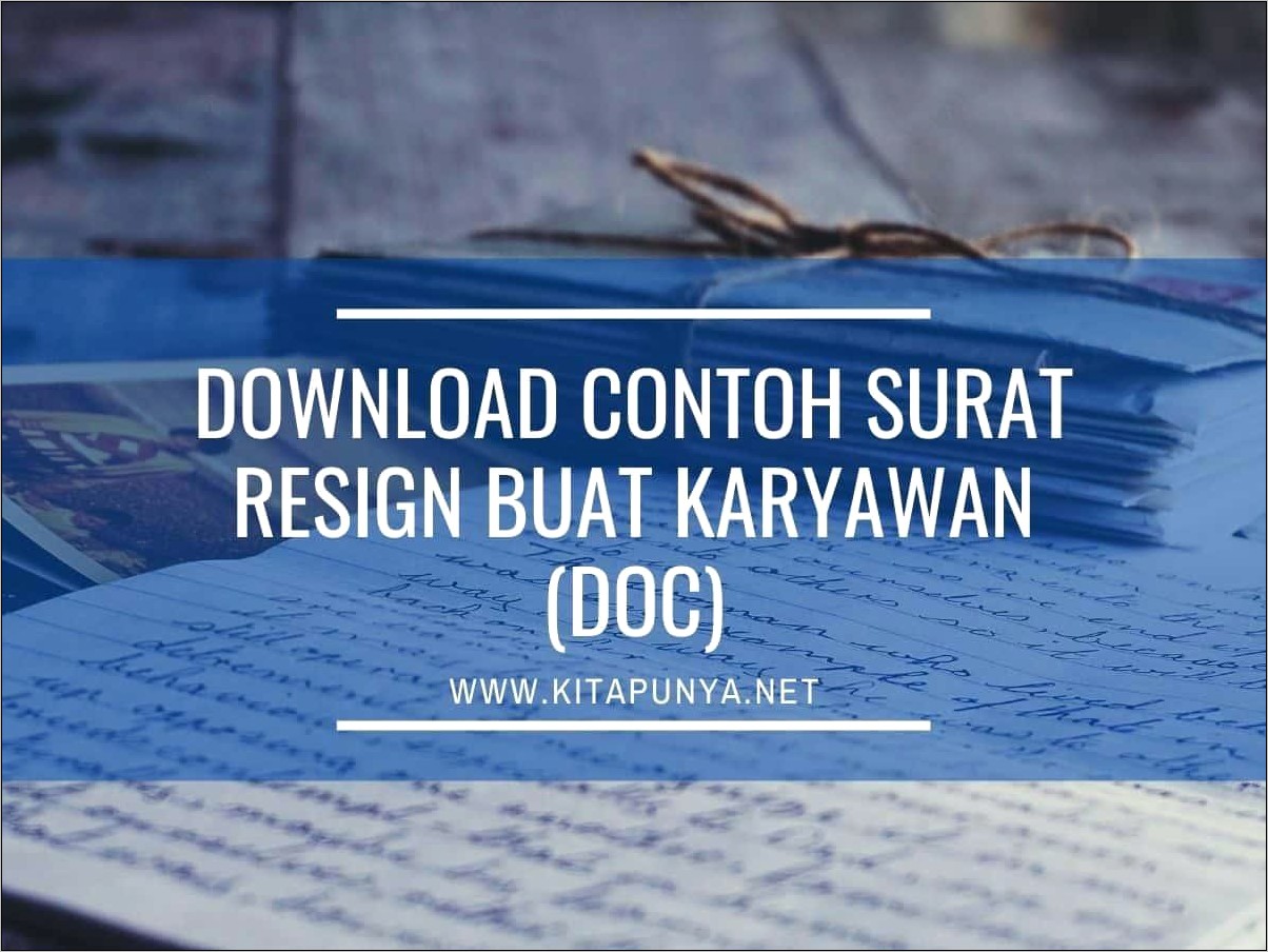 Contoh Surat Pengunduran Diri Tenaga Kontrak Dinas