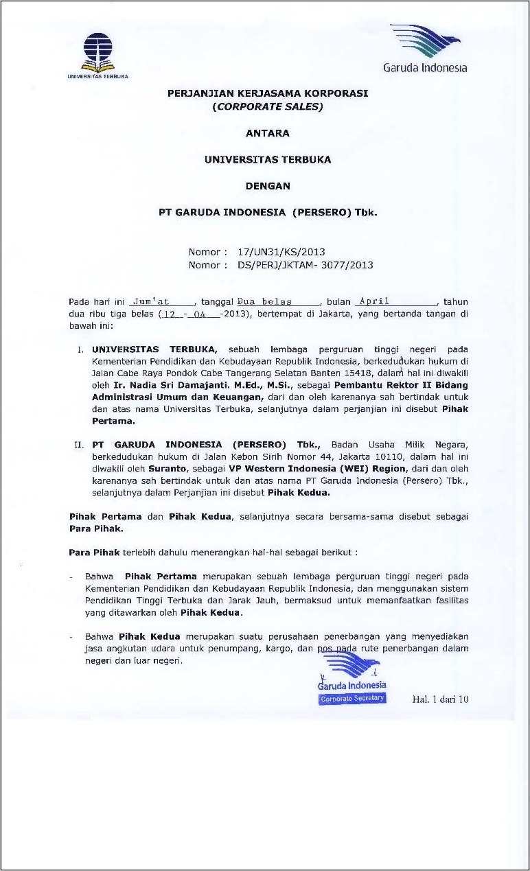 Contoh Surat Penumpangan Usaha