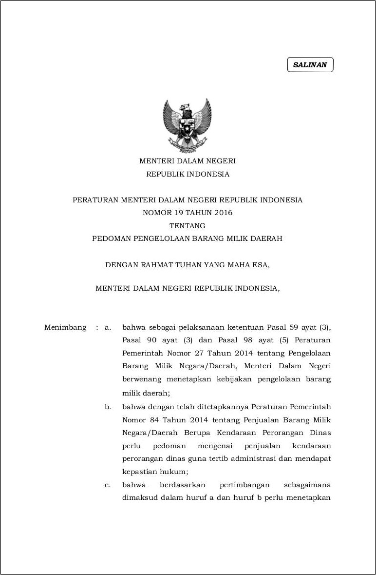 Contoh Surat Penunjukan Pemegang Kendaraan Dinas