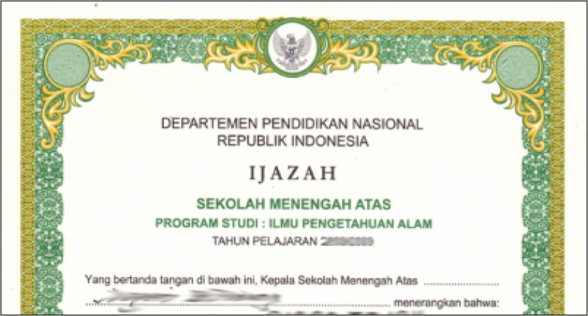 Contoh Surat Pergantian Ijazah Terbaru Dari Dinas