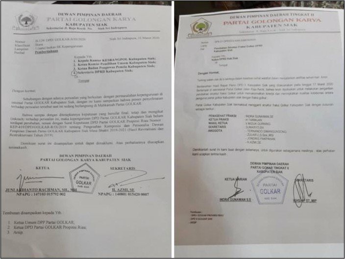 Contoh Surat Pergantian Kepala Dinas