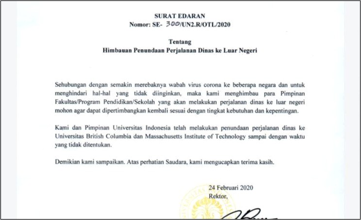 Contoh Surat Perintah Dinas Luar