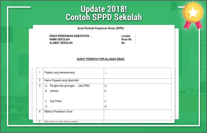 Contoh Surat Perintah Perjalanan Dinas Sekolah Doc