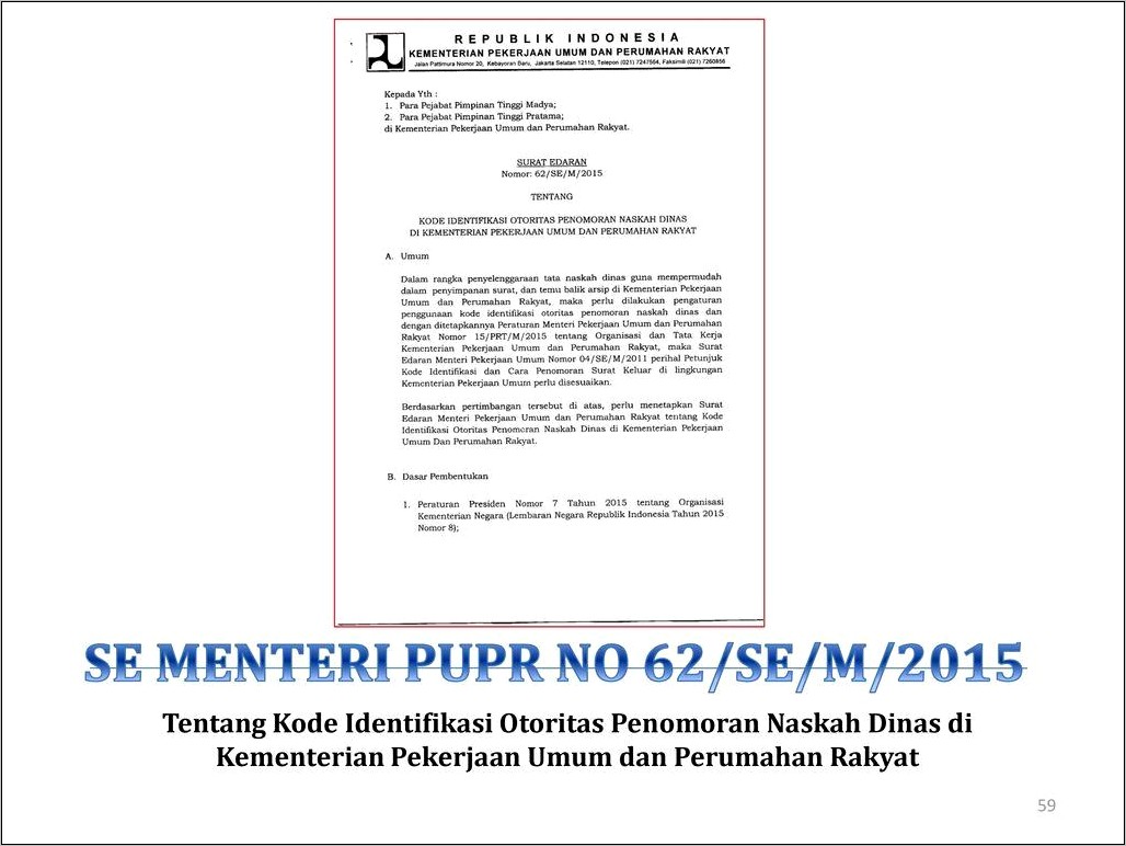 Contoh Surat Perjalanan Dinas Kementerian Pupr