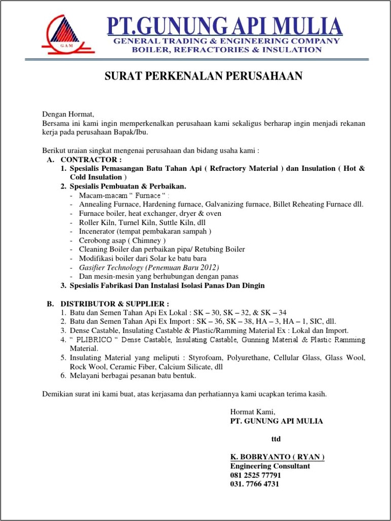 Contoh Surat Perkenalan Diri Untuk Perusahaan Dalam Bahasa Inggris