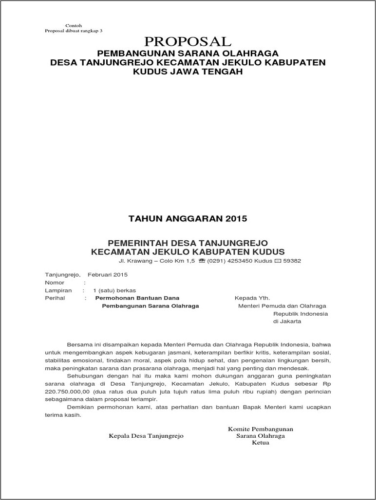 Contoh Surat Permintaan Bantuan Sarana Dinas Kebersihan