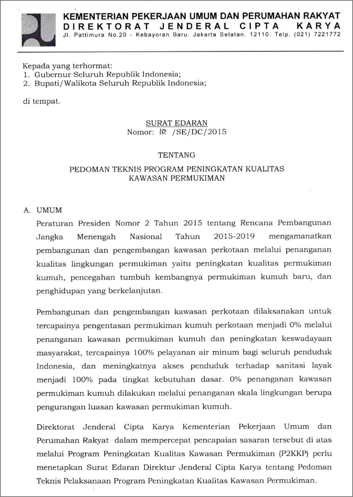 Contoh Surat Permintaan Data Dukung Perhitungan Anggaran Ke Dinas Pu