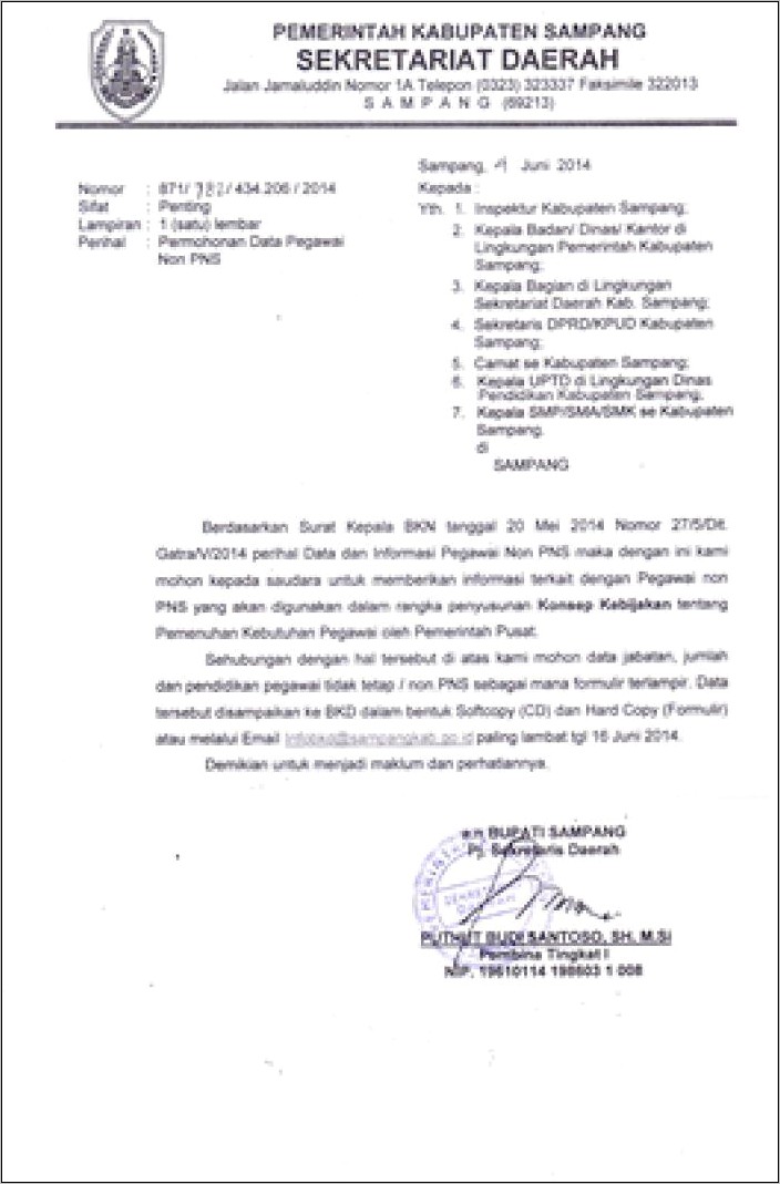 Contoh Surat Permintaan Data Ke Dinas