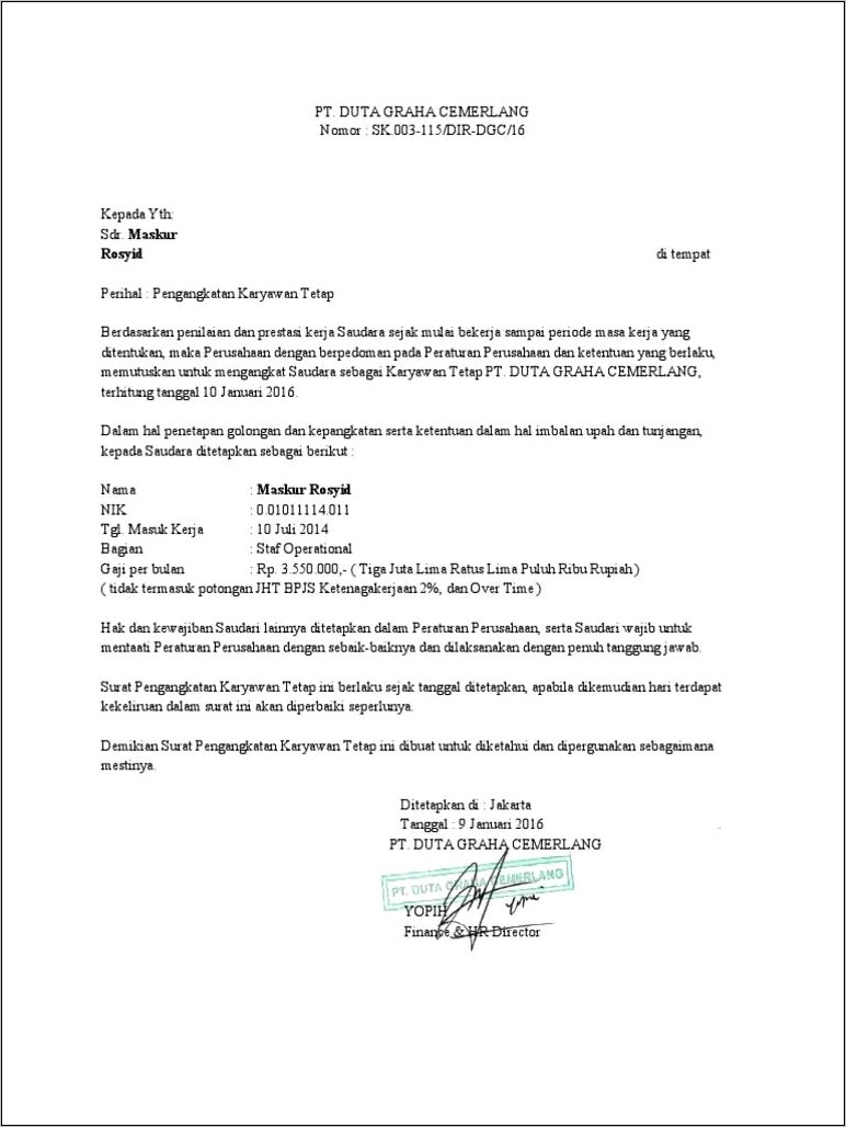 Contoh Surat Permohonan Pengangkatan Karyawan Surat L Vrogue Co