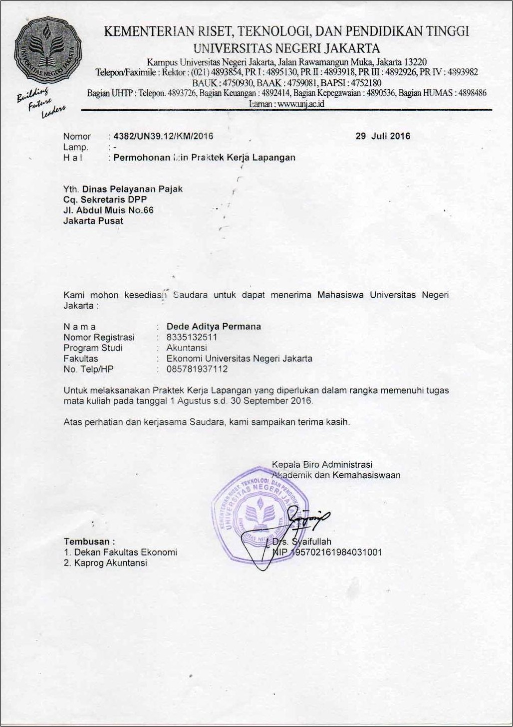 Contoh Surat Permohonan Penghapusan Sspd