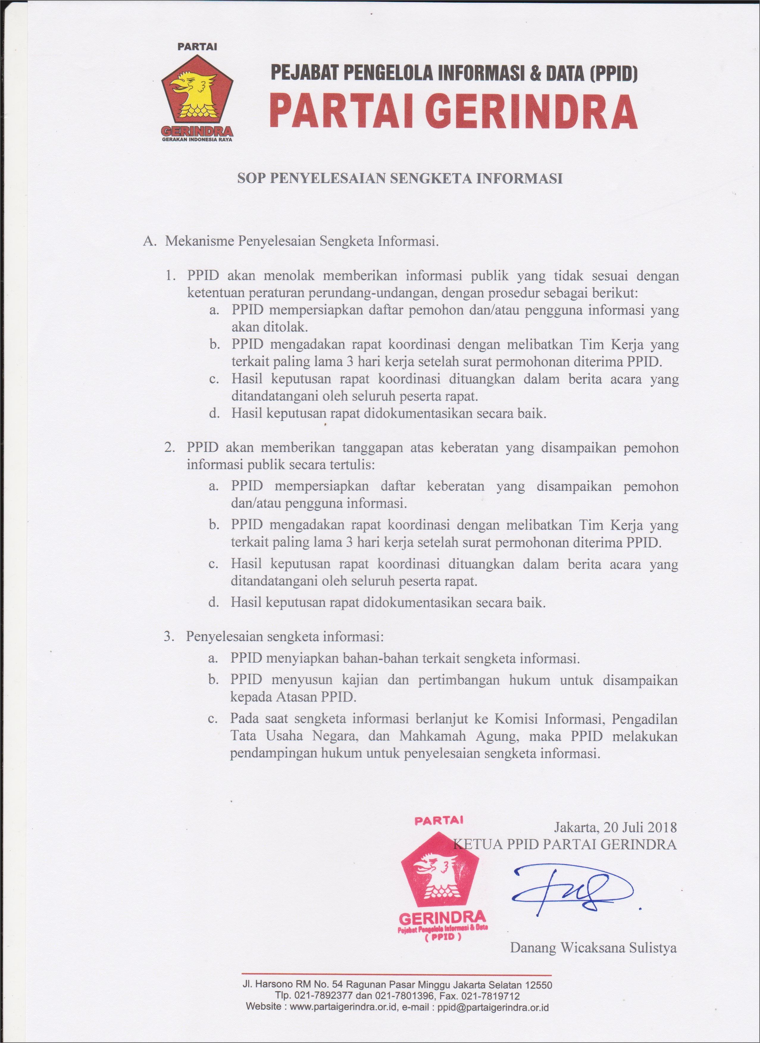 Contoh Surat Permohonan Penyelesaian Sengketa Informasi