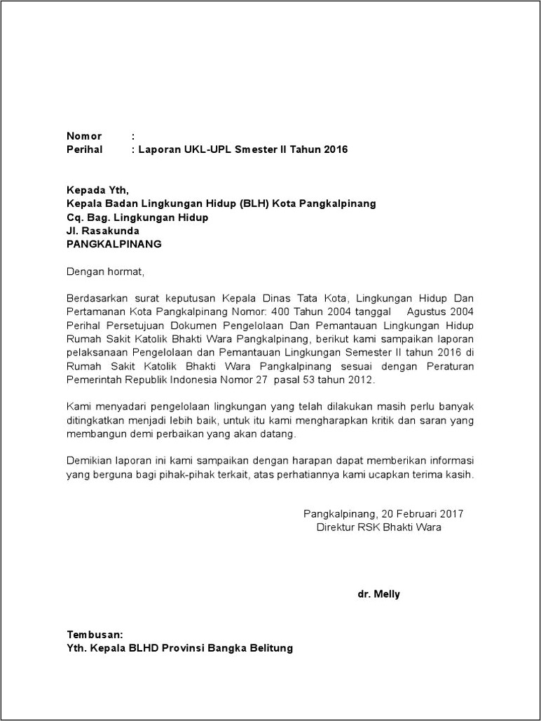 Contoh Surat Permohonan Perbaikan Periode Laporan