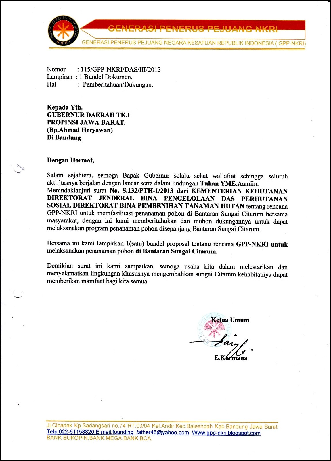 Contoh Surat Permohonan Perhutanan Sosial