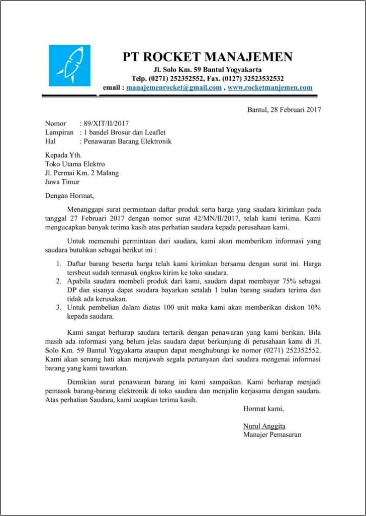 Contoh Surat Permohonan Permintaan Sparepart Kobelco