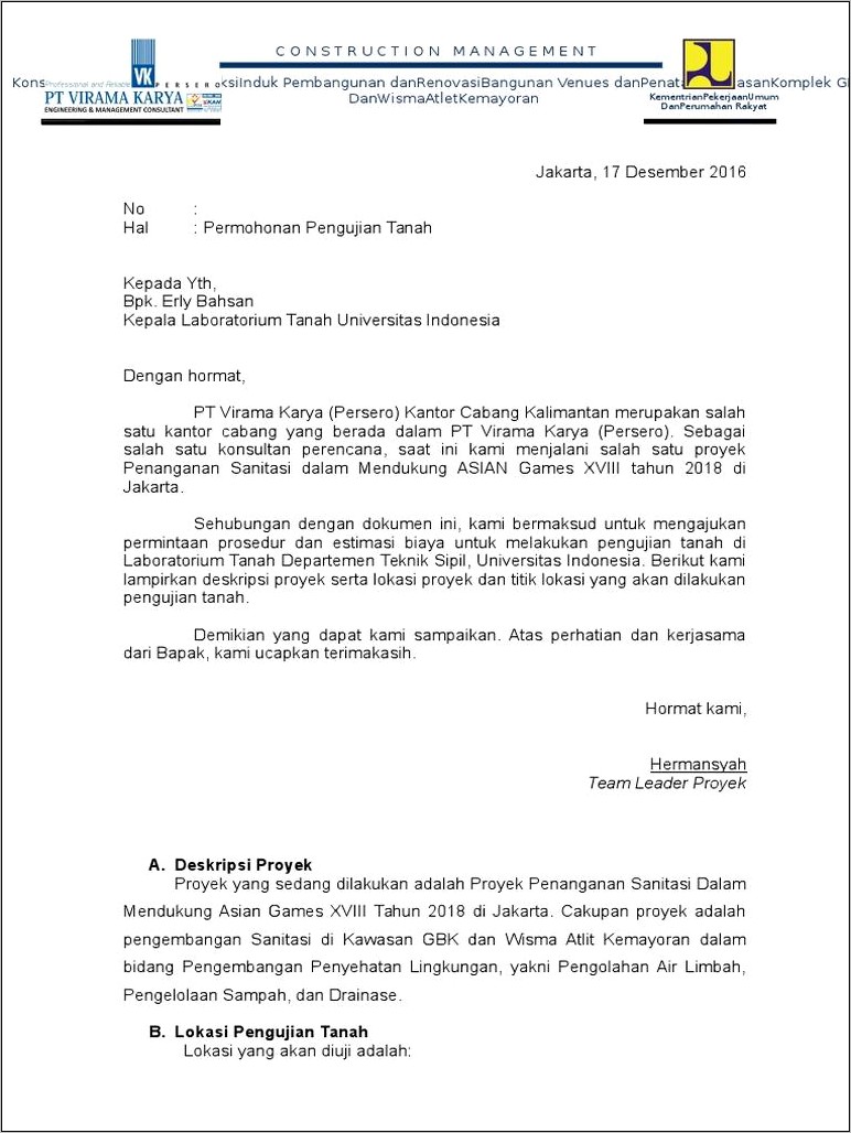 Contoh Surat Permohonan Personil Dki Jakarta