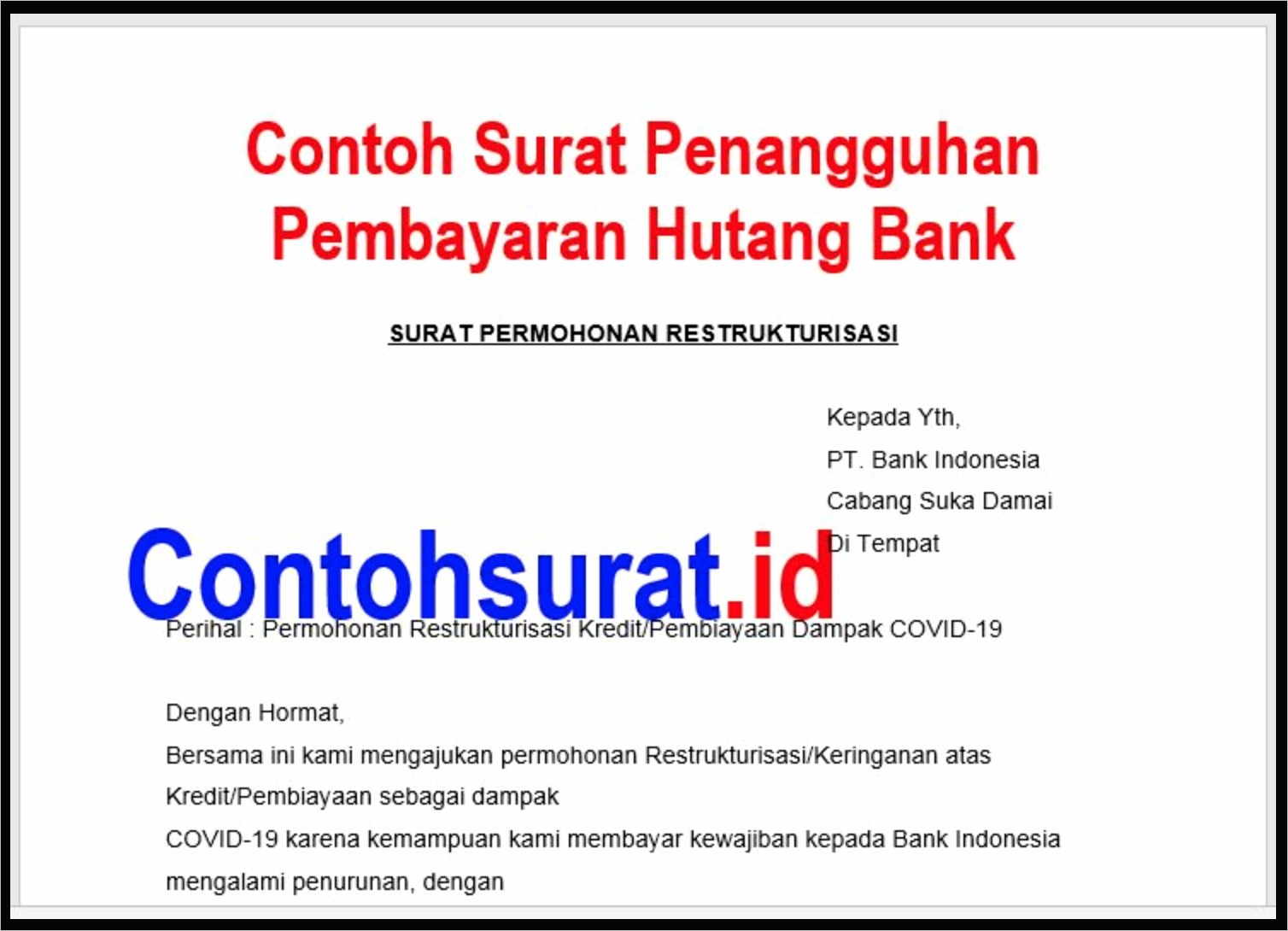 Contoh Surat Permohonan Perubahan Specmen