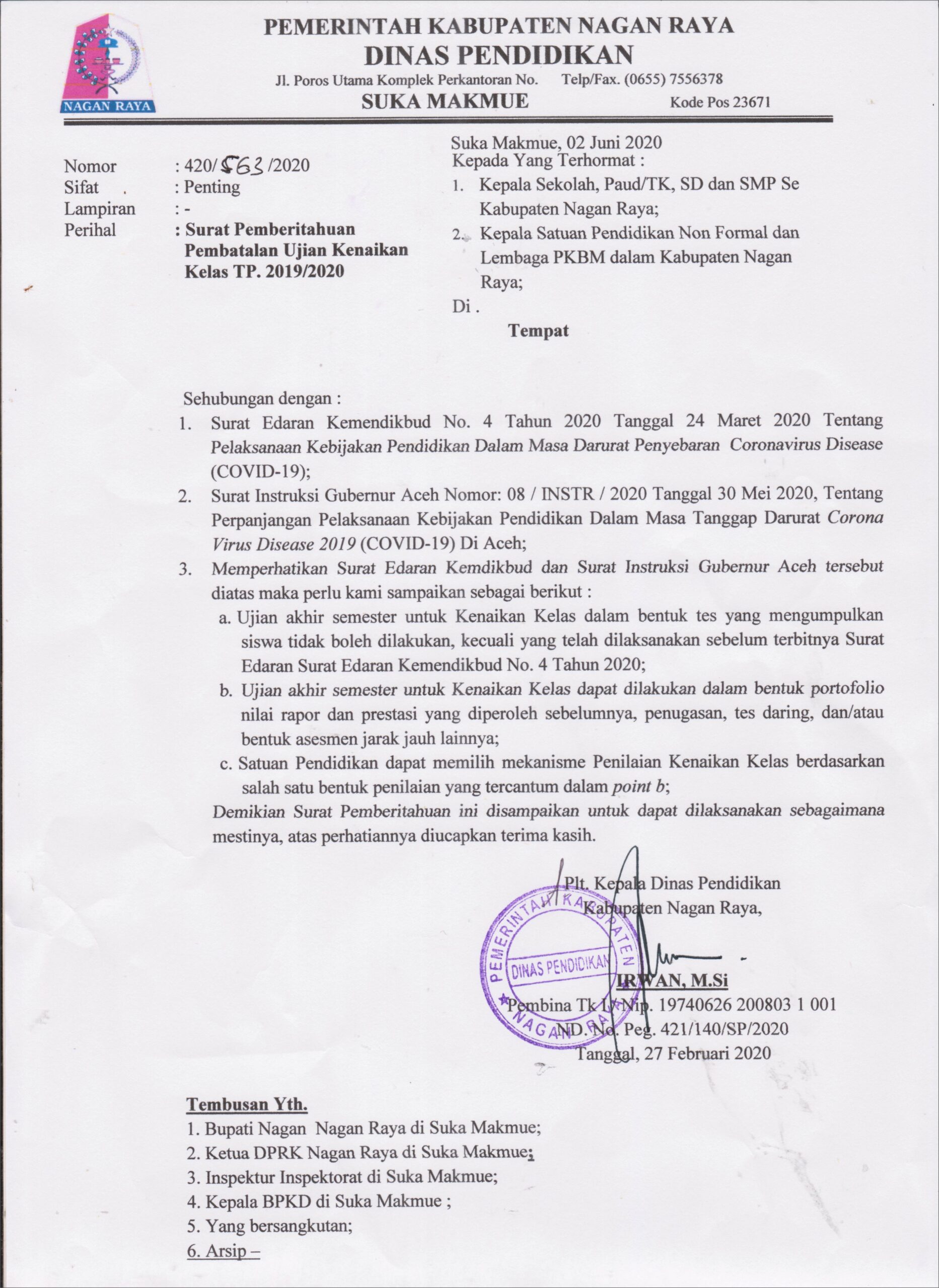 Contoh Surat Permohonan Plh Kepala Madrasah