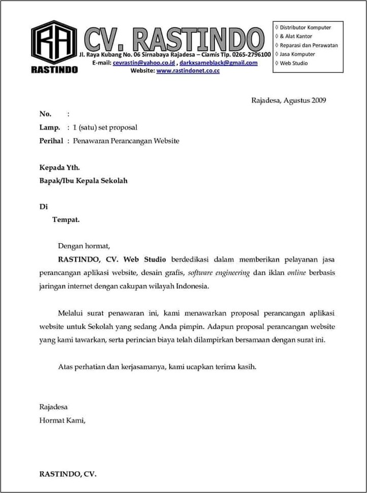 Contoh Surat Permohonan Redeem Point