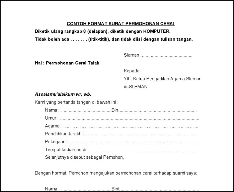 Contoh Surat Permohonan Sebagai Pegawai Titipan