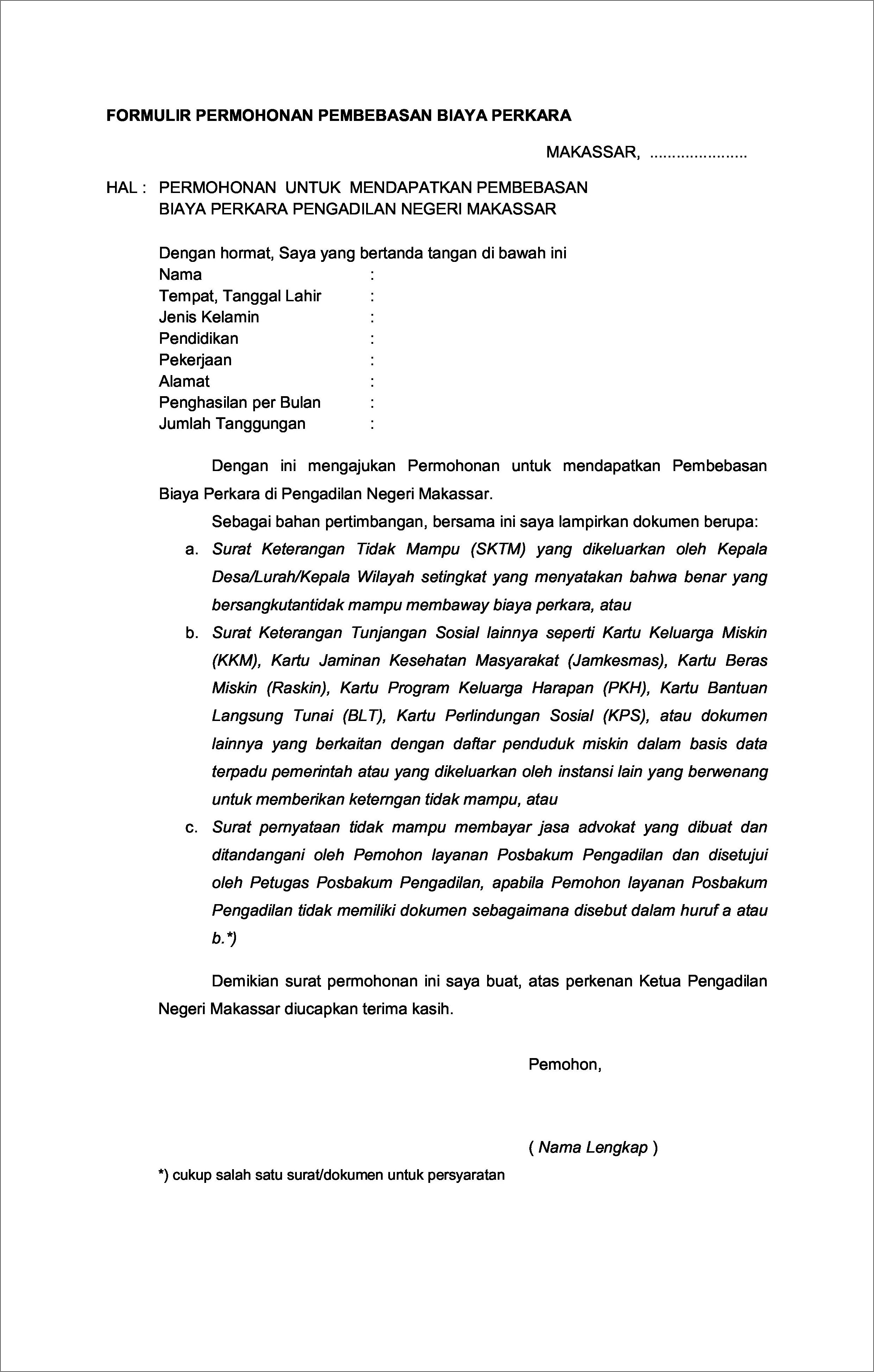 Contoh Surat Permohonan Sio Ke Kakorbinmas