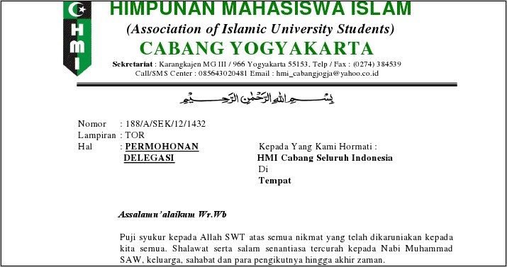 Contoh Surat Permohonan Sk Hmi