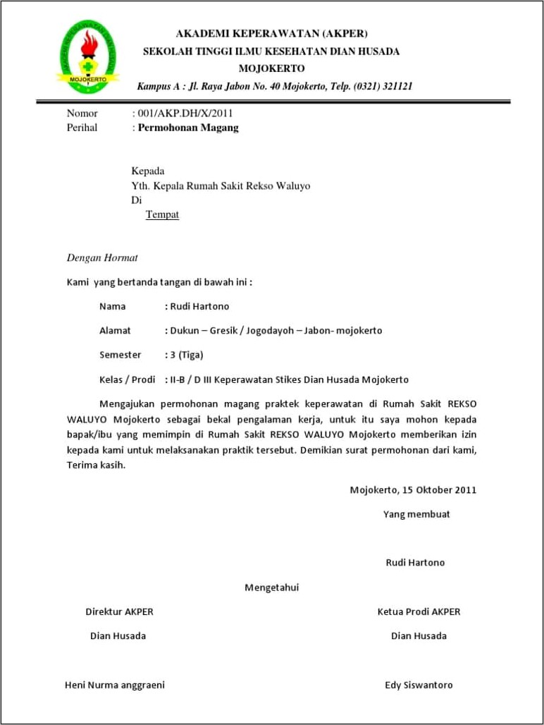 Contoh Surat Permohonan Sk Kegiatan Kampus