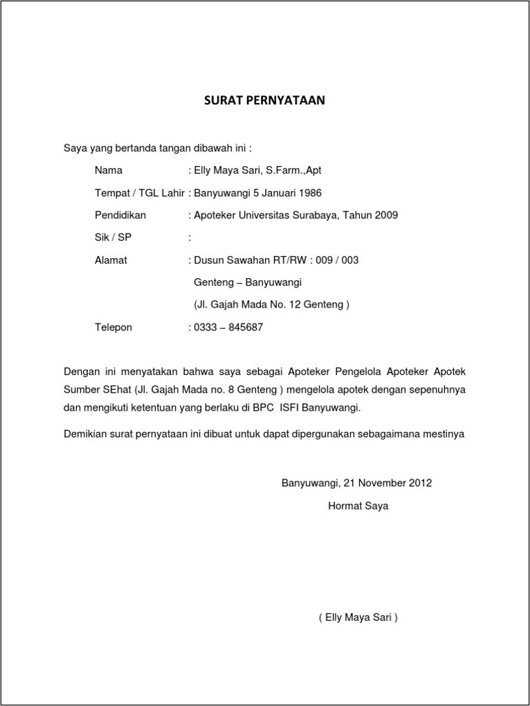 Contoh Surat Permohonan Sp2