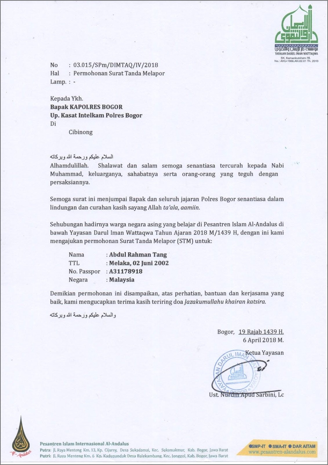 Contoh Surat Permohonan Sponsorship Kabupaten