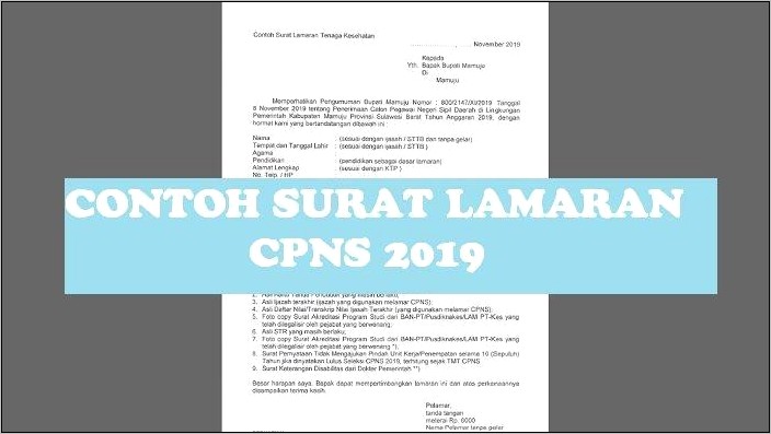 Contoh Surat Permohonan Tenaga Pns