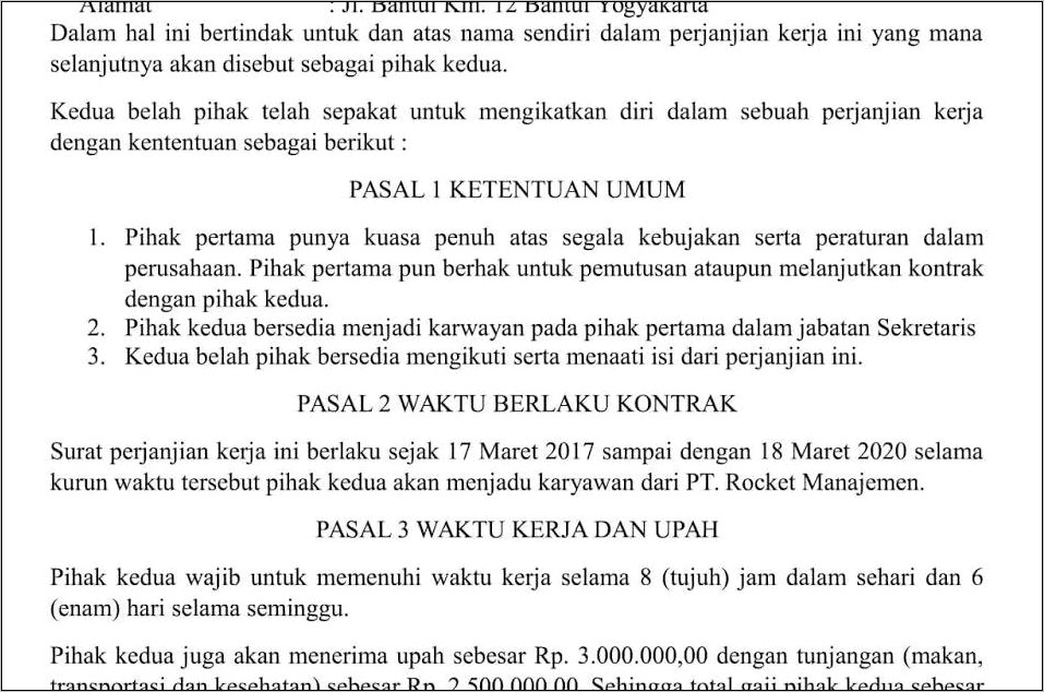 Contoh Surat Permohonan Tunjangan Istri