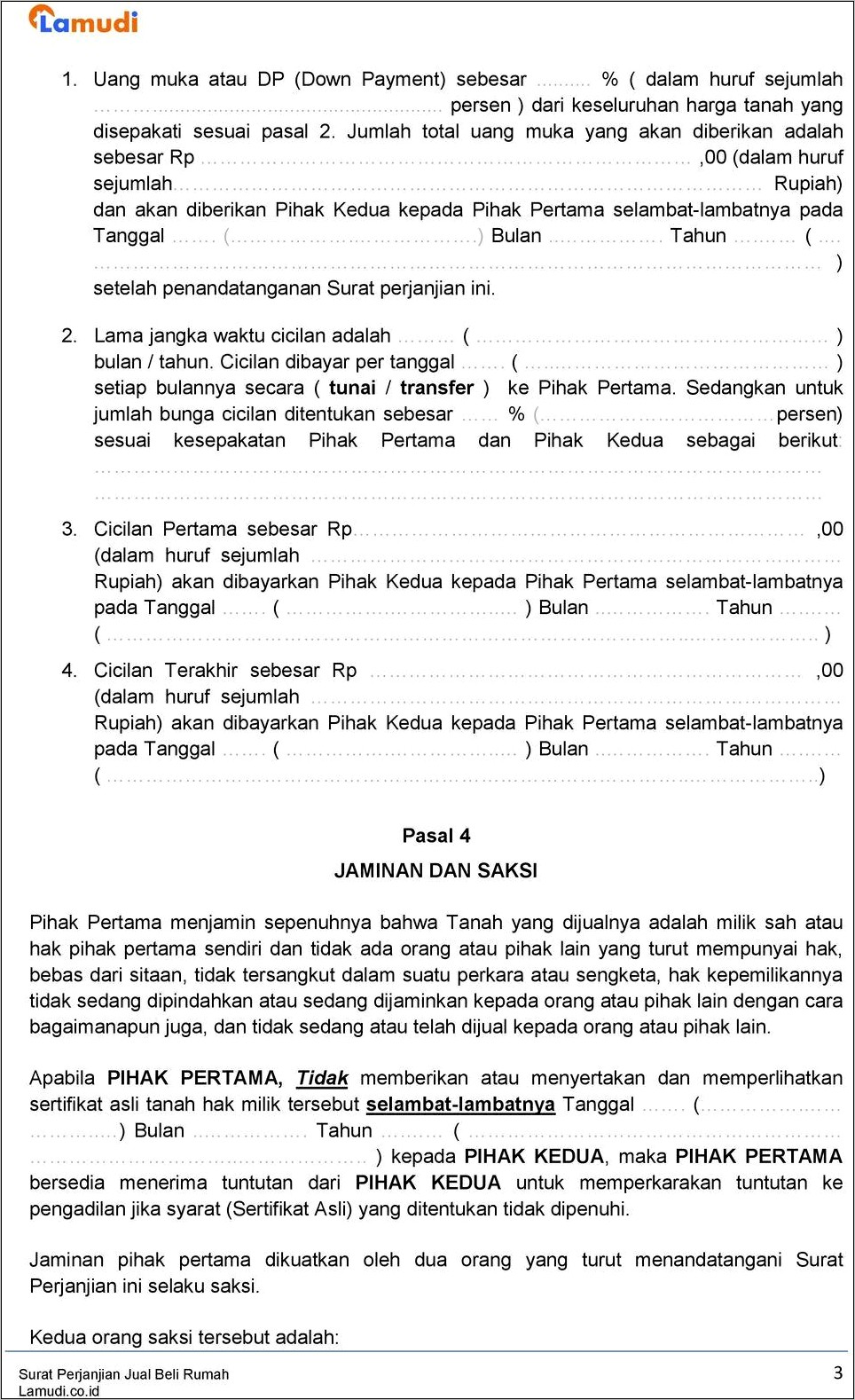 Contoh Surat Pernyataan Penerimaan Pembayaran Secara Cash