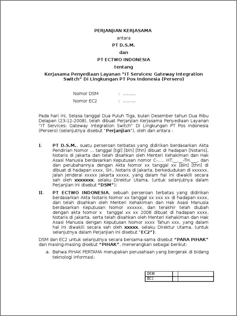 Contoh Surat Pernyataan Perpanjangan Kontrak