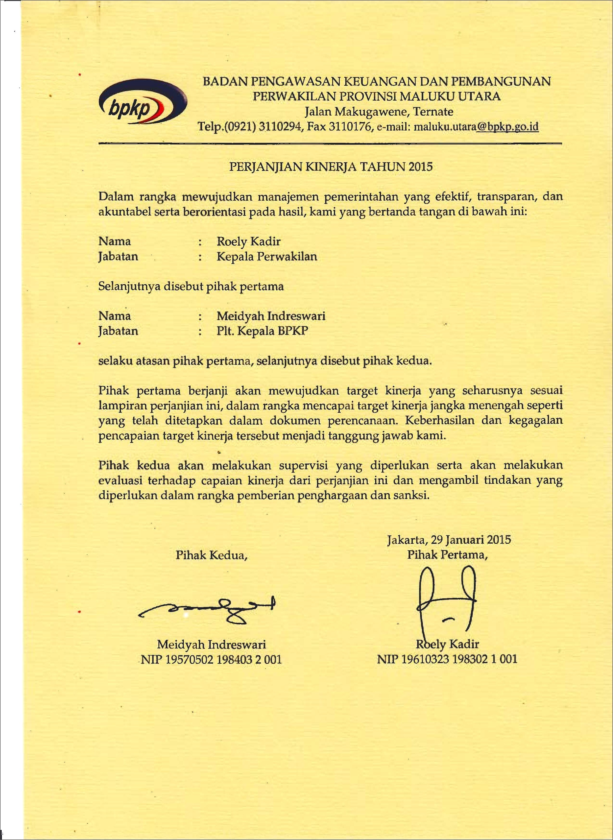 Contoh Surat Pernyataan Provinsi Maluku Utara