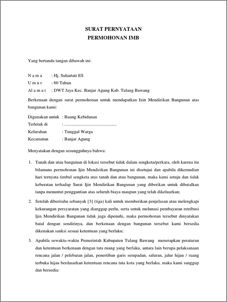 Contoh Surat Pernyataan Ruang Terbuka Hijau Kota Surabaya