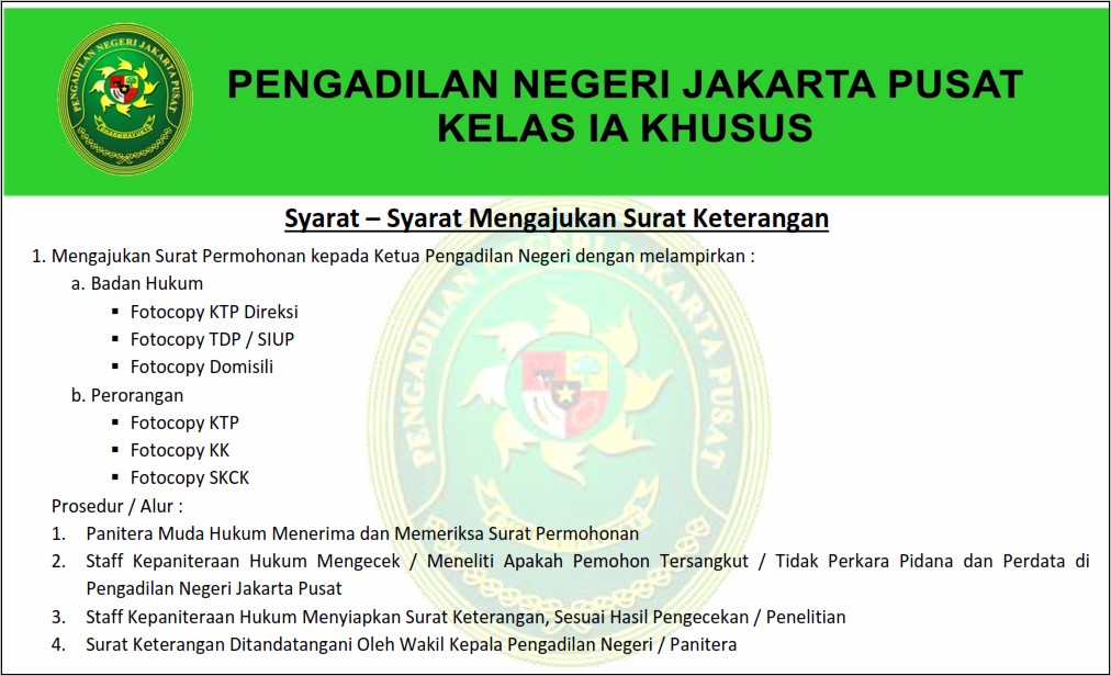 Contoh Surat Pernyataan Sedang Tidak Berperkara Hukum