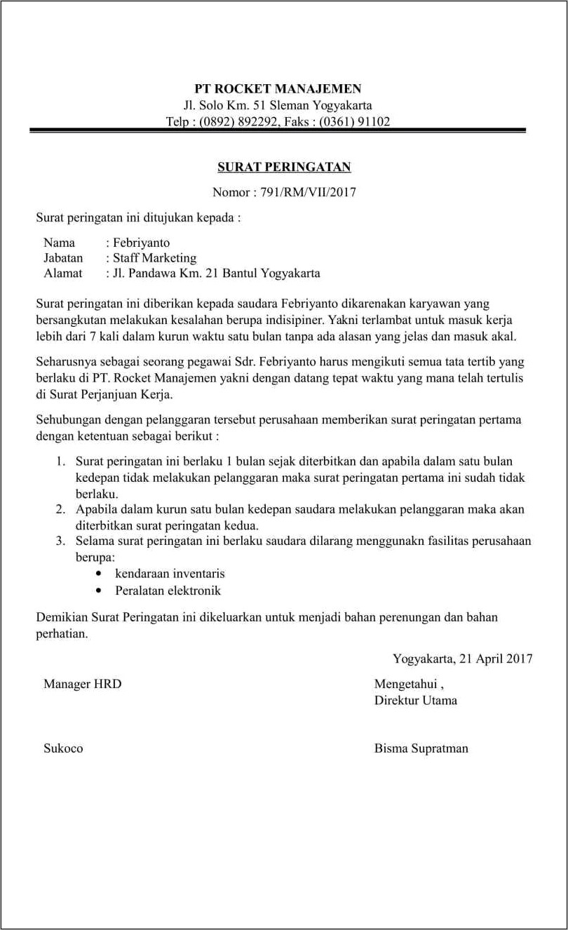 Contoh Surat Pernyataan Sp 3