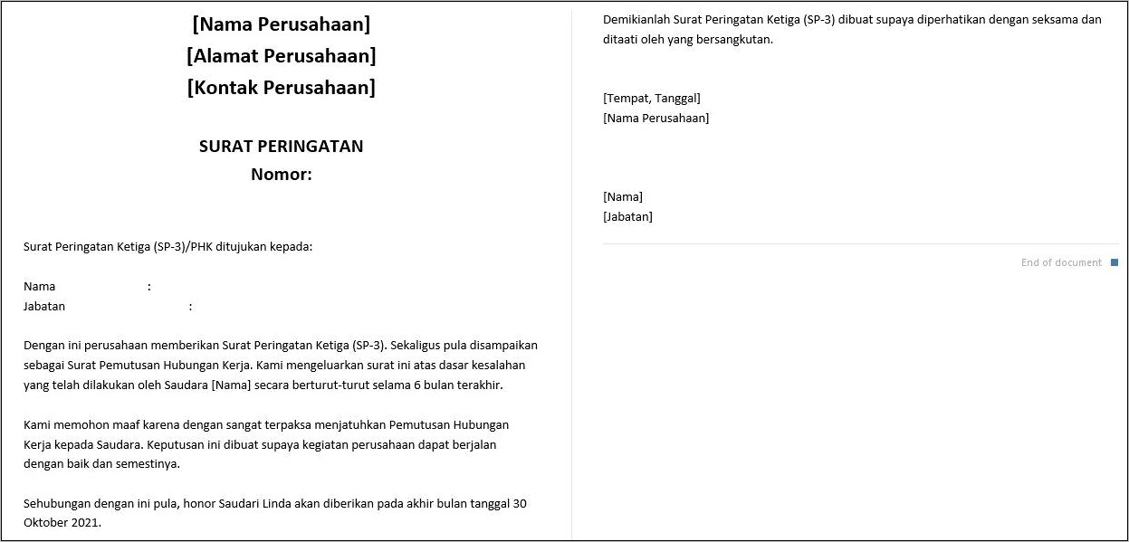 Contoh Surat Pernyataan Sp Perusahaan