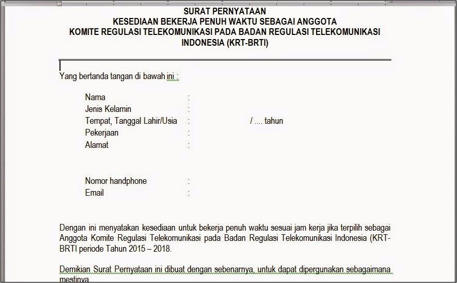 Contoh Surat Pernyataan Tempat Tinggal Secara Nyata Apoteker Asli