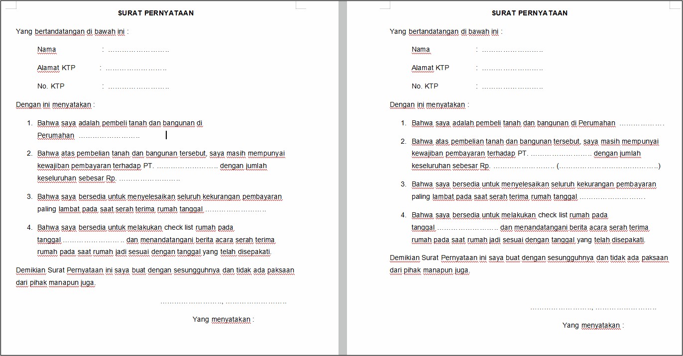 Contoh Surat Pernyataan Tterima Surat Tanah