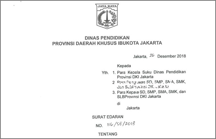 Contoh Surat Pindah Yang Ditandatangani Kepala Dinas